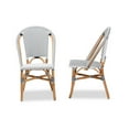 thumbnail image 3 of Baxton Studio Genica Classic French Black and White Weaving and Natural Brown Rattan 2-Piece Dining Chair Set, 3 of 7