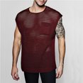 thumbnail image 2 of Men Tank Tops Machine Wash Sleeveless Shirt Hollow Pure Colour  for Home ANGGREK Otros, 2 of 6
