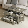 thumbnail image 4 of Greenstell Lift Top Coffee Table with 2 Drawers,47"Wide, Washed Oak, 4 of 9