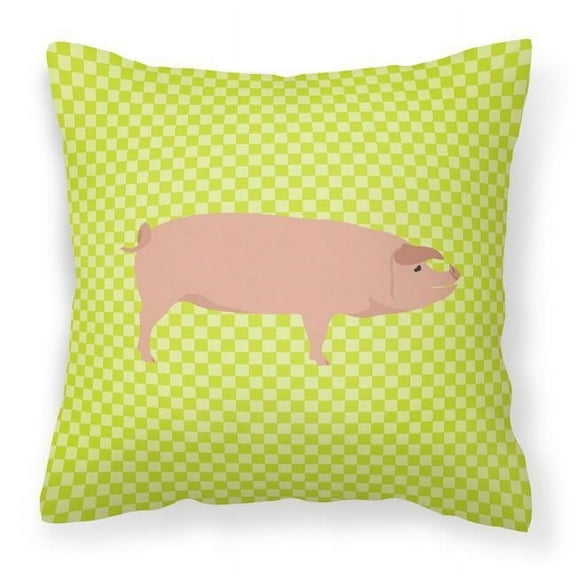 American Landrace Pig Green Fabric Decorative Pillow