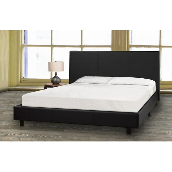 Full Platform Bed & Mattress Set, Black