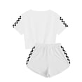 thumbnail image 4 of Sherrylily Kid Summer Sport T-Shirt and Shorts Set Plaid Print Clothing Sets Girls Tracksuit, 4 of 5
