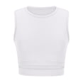 thumbnail image 5 of safuny Women's Slim Basic Crop Tank Tops Clearance Solid Summer Holiday Beach Round Neck Casual Fit Trendy Camisole Clothing Sleeveless White, 5 of 7