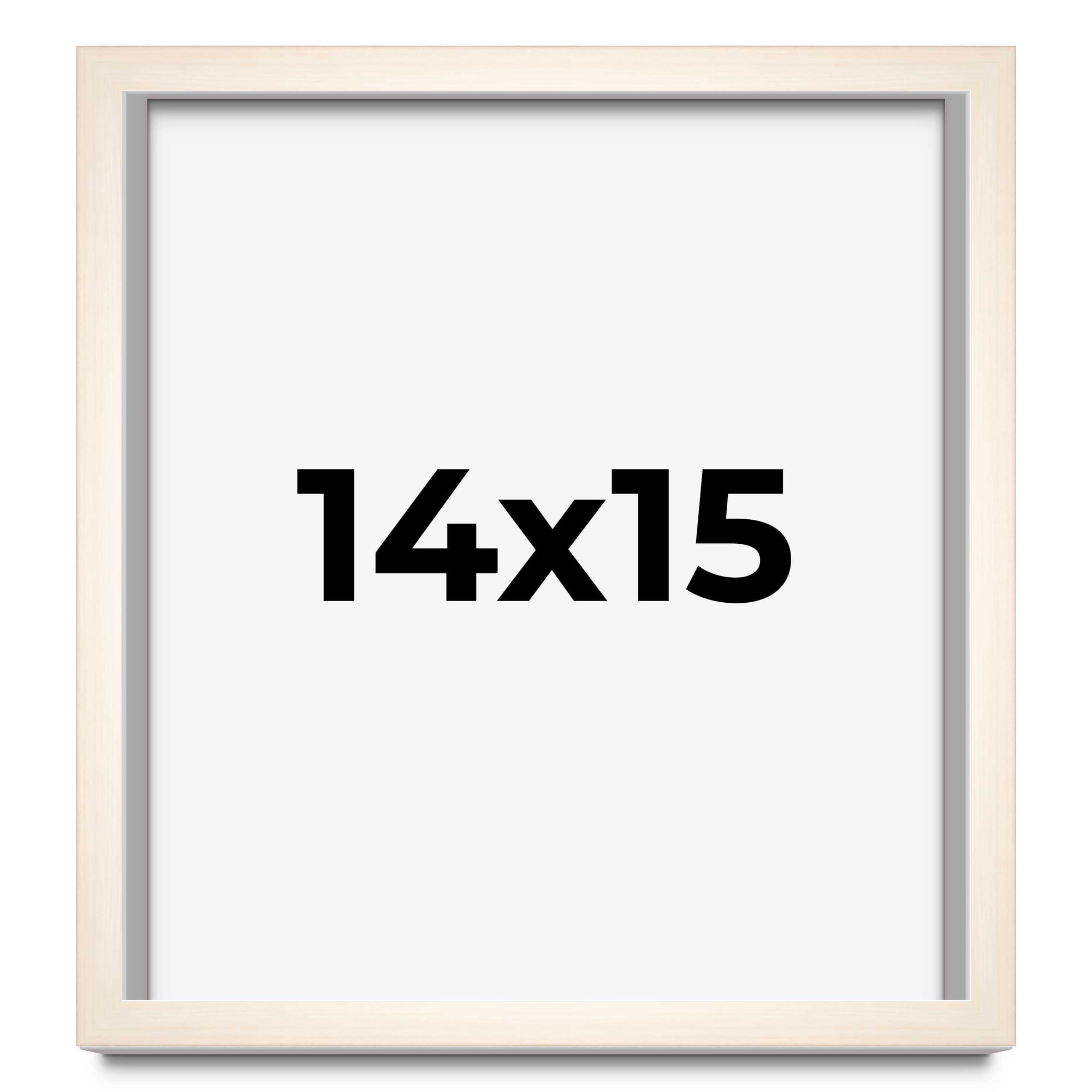14x15 Shadow Box Cream of Wheat White Washed Display Frame | 0.875 Inches Deep Solid Wood Shadowbox