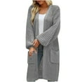 thumbnail image 2 of Babysbule Plus Size Womens Sweaters Women's Loose Checkered Color Matching Knitted Cardigan Fashion Sweater Women's Coat Women's Fashion, 2 of 6