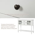 thumbnail image 4 of Sideboard Console Table with 2 Drawers and 2 Glass Cabinet, Retro Farmhouse Wood Tall Buffet Desk w/Bottom Shelf, Sideboard Cabinet for Dining Room, Entrance and Living Room, White, S545, 4 of 8