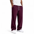 thumbnail image 5 of Evdexr Corduroy Pants Mens Drawstring Baggy Sweatpants Fall Winter Hip Hop Travel Pants Loose Fit Breathable Solid Color Trousers with Pockets 3XL, 5 of 6