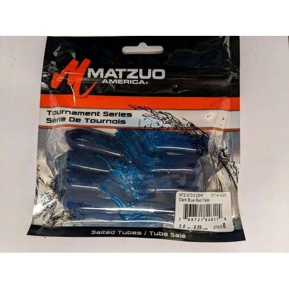 Matzuo MTZ-ST3.5-DBRF Tube salé bleu foncé rouge flocon 3.5" paquet de 8