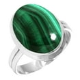 thumbnail image 1 of 925 Silver Ring For Women - Girls Green Genuine Malachite Stone Silver Ring Size 6.5 May Birthstone Boho Silver Ring Size 6.5 Gift For Women On Engagement 925 Silver Jewelry With Gemstone, 1 of 6
