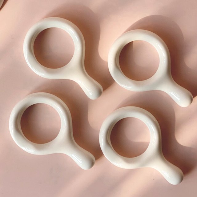 relayinert Chopstick Racks Spoon Fork Ceramic Material Durable Long Time Use Cylindrical Base Shelf Egg Holder Ring for Home Table Decor