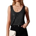 thumbnail image 7 of Tank Tops For Women Summer Fashion Sequin Tops Neck Sequin Sleeveless Tanks Tops Blouses Camisole Tops For Women, 7 of 7