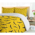 thumbnail image 5 of Ambesonne Halloween Duvet Cover Set, Bat and Spider Patterns, 2-Calking, Night Blue and Orange, 5 of 7