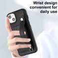 thumbnail image 5 of Nalacover Wallet Case for iPhone 13, Business PU Leather Unique Design Wristband Kickstand Credit Card Holder Slots Shockproof Scratch Resistant Phone Case for iPhone 13,Black, 5 of 6
