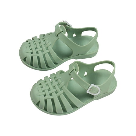 

Fridja Toddler Sandles Girls Jelly Sandals Rubber Sole Closed Toe Princess Flat Summer Shoes 1-4 Years Old