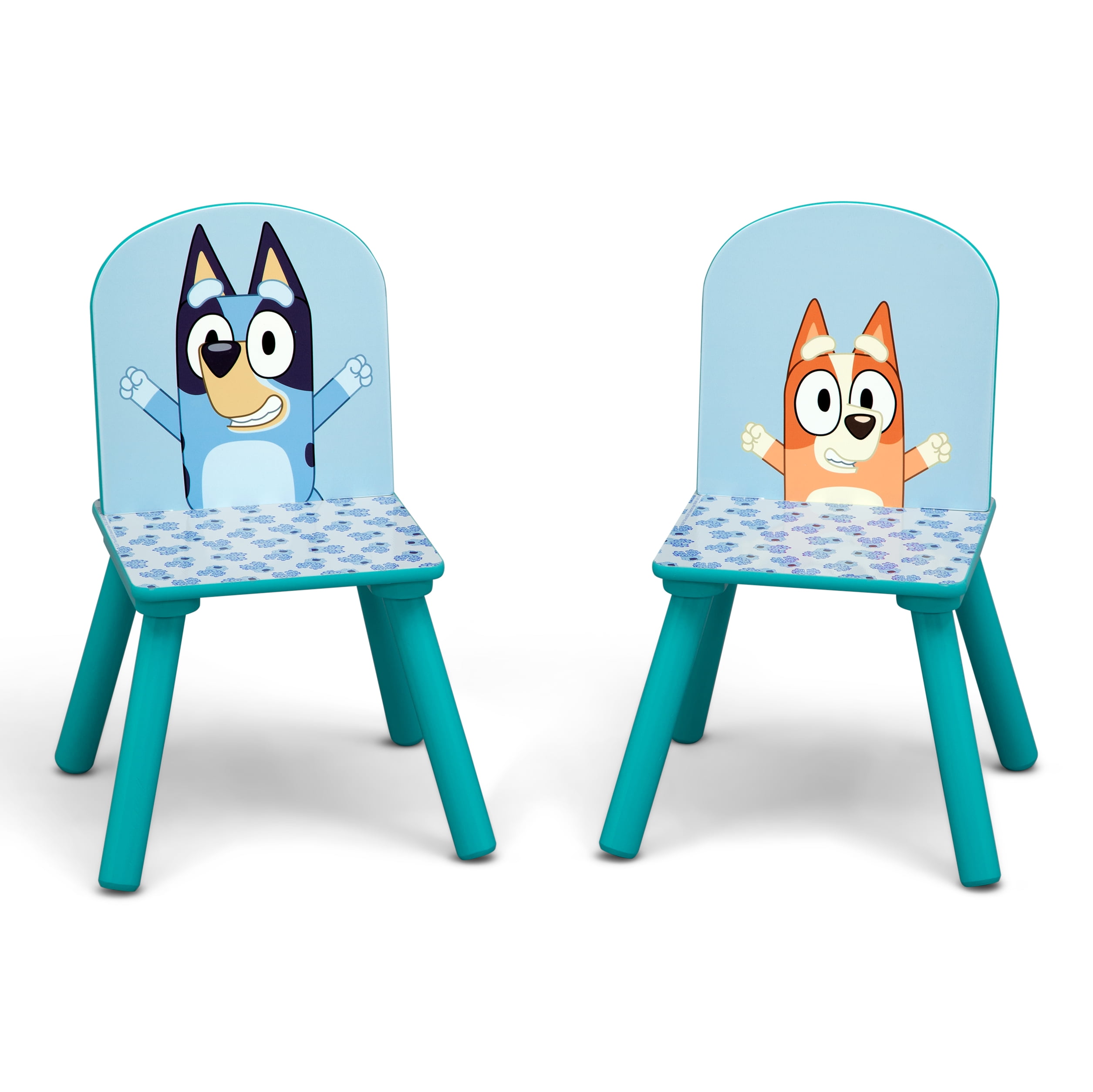 Bluey Table and Chair Set with Storage (2 Chairs Included) by Delta Children - Greenguard Gold Certified, Blue