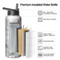 thumbnail image 2 of Gym Master Elite 40oz Triple Walled Farmhouse Themed Water Bottle Stainless Steel Insulated With Straw, 2 of 6
