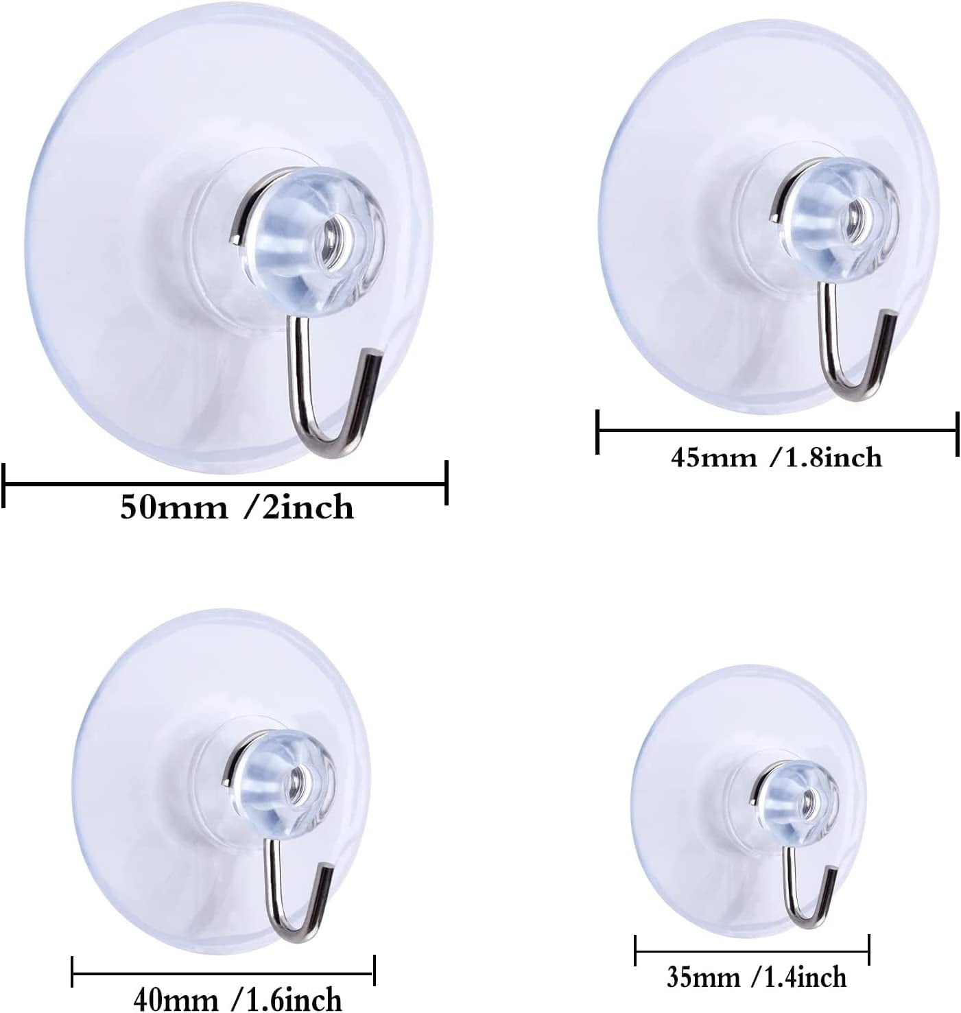 4 pcs kitchen suction hangers suction cup hooks for shower shower wall hooks