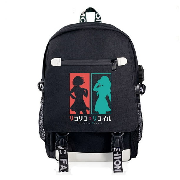 Mochila escolar Lycoris Recoil para niños Anime 32x14x46 cm