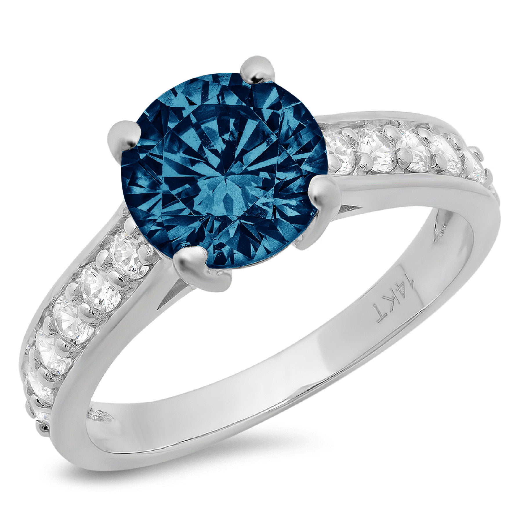 Round Cut VVS1 Diamond Engagement Wedding Ring White Gold Anniversary Rings 