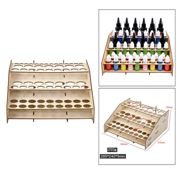 Support de peinture en bois bricolage outils époxy boîte de rangement  support organisateur 64 pots 