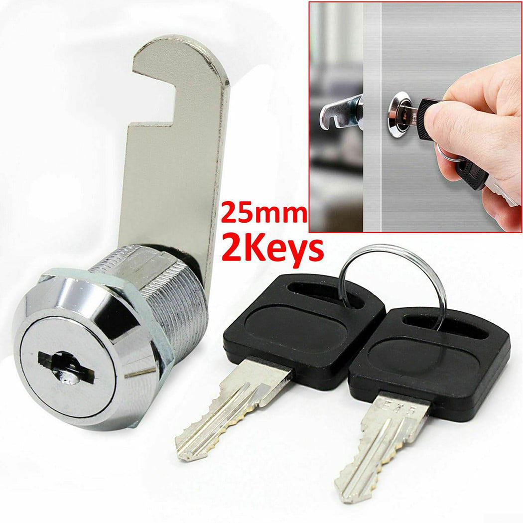 2 Keys--16/20/25/30mm Cam Lock For Door Drawer Cabinet Mail Box Cupboard Locker