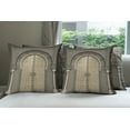 thumbnail image 6 of Ambesonne Moroccan Throw Pillow Cover 4 Pack, Folk Aged Door Geometric, 24", Sepia Black, 6 of 7
