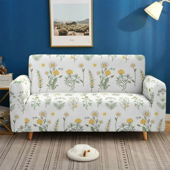 Small Fresh Floral Pattern Sofa Cover Elastic Dustproof and Wrinkle Resistant Universal for Multi-person Sofas