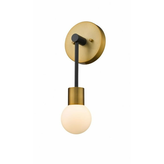 1 Light Wall Sconce in Linear Style 6 inches Wide By 15.75 inches High-Matte Black/Foundry Brass Finish Bailey Street Home 372-Bel-4185968