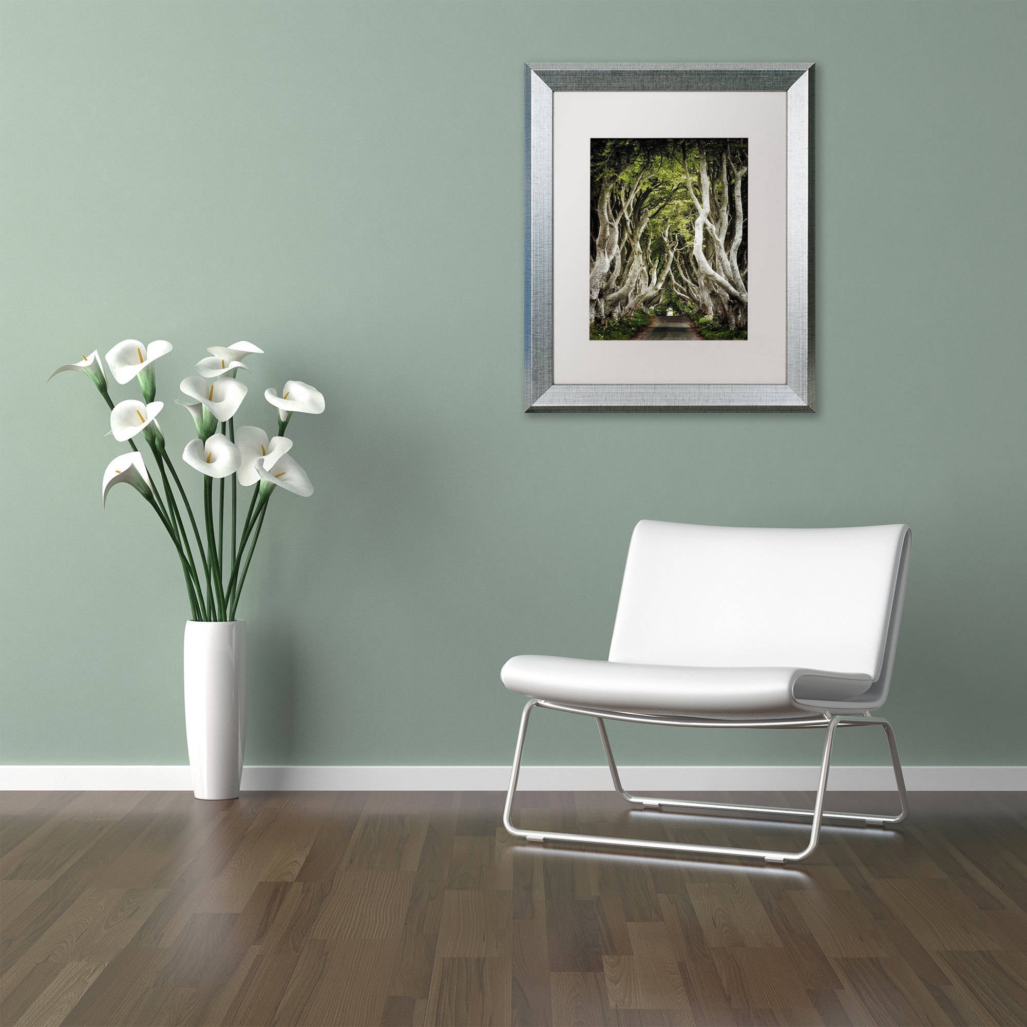 Trademark Fine Art "Romantic Avenue" Canvas Art by Philippe Sainte-Laudy, White Matte, Silver Frame