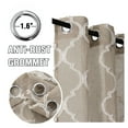 thumbnail image 3 of PrimeBeau Mosaic Lantern Embroidery Linen Mixed Grommet Draper, Light Filtering Privacy Sheer (Pair of 2, 52 by 63 inch, Taupe), 3 of 7
