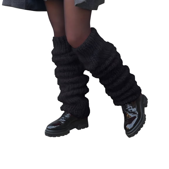 TELOLY 2026 New Leg Warmers Women'S Winter Stocking Women'S Fashion Casual Knit Pile Stocking Stocking Leg Warmers for Women Black,For Winter,Outdoor Activities,Casual Wear,Cold Weather,Layering.