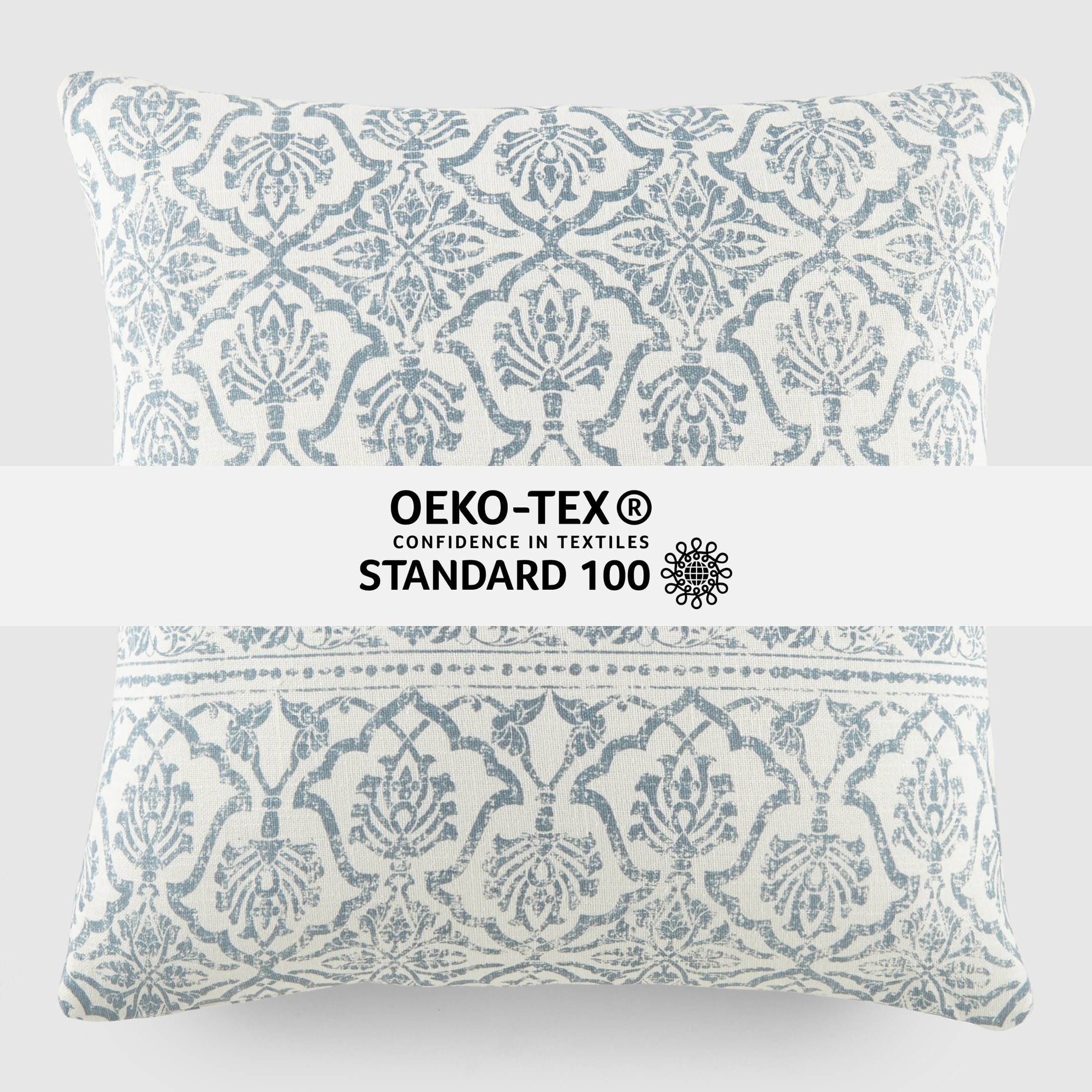 2-Pack Decor Throw Pillows in Cotton Slub Antique Floral and Acrylic Knit by Comfort Canopy