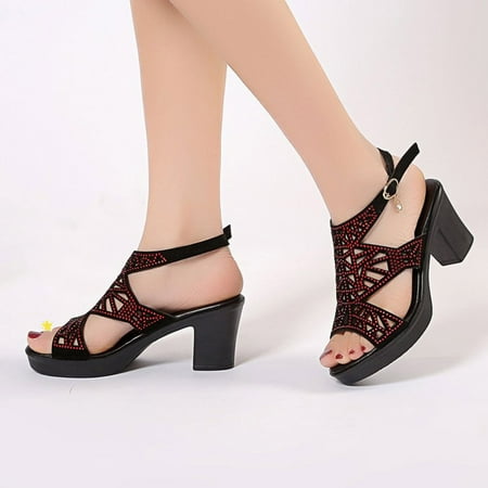 

Hvyesh Sandals for Women Dressy Summer Ladies Fashion High Heel Sandals Comfortable Round Toe Causal Sandals Shoes Size 9