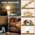 thumbnail image 5 of Gymax Glass Globe LED Floor Lamp w/ Glass Lampshade Bedroom Office, 5 of 7