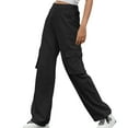thumbnail image 2 of yievot Women High Waisted Cargo Pants Wide Leg Casual 6 Pockets Hiking Military Tactical Pants, 2 of 7