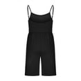 thumbnail image 5 of Mothers Day Gifts! QATAINLAV Casual Rompers for Women Summer Loose Sleeveless Short Overalls Solid Color Spaghetti Strap Onesie Shorts with Pockets Black S, 5 of 7