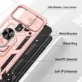 thumbnail image 5 of Phone Case for Moto G Stylus 5G 2021 Case, Motorola G Stylus 5G Phone Case with Slide Camera Cover & Screen Protector (2Pcs), 360°Rotation Ring Kickstand for Motorola Moto G Stylus 5G 2021, Rose Gold, 5 of 8