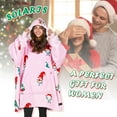 thumbnail image 4 of Solaris Oversized Hoodie Blanket Sweatshirt,Super Soft Warm Comfortable Sherpa Giant Pullover with Large Front Pocket,for Adults Men Women Teenagers, Pink Xmas Dwarf, 4 of 7