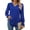 Blue, variant on Women's 2025 Long Sleeve Tops Dressy Casual V Neck Tunic Shirts Loose Chiffon Work Blouse