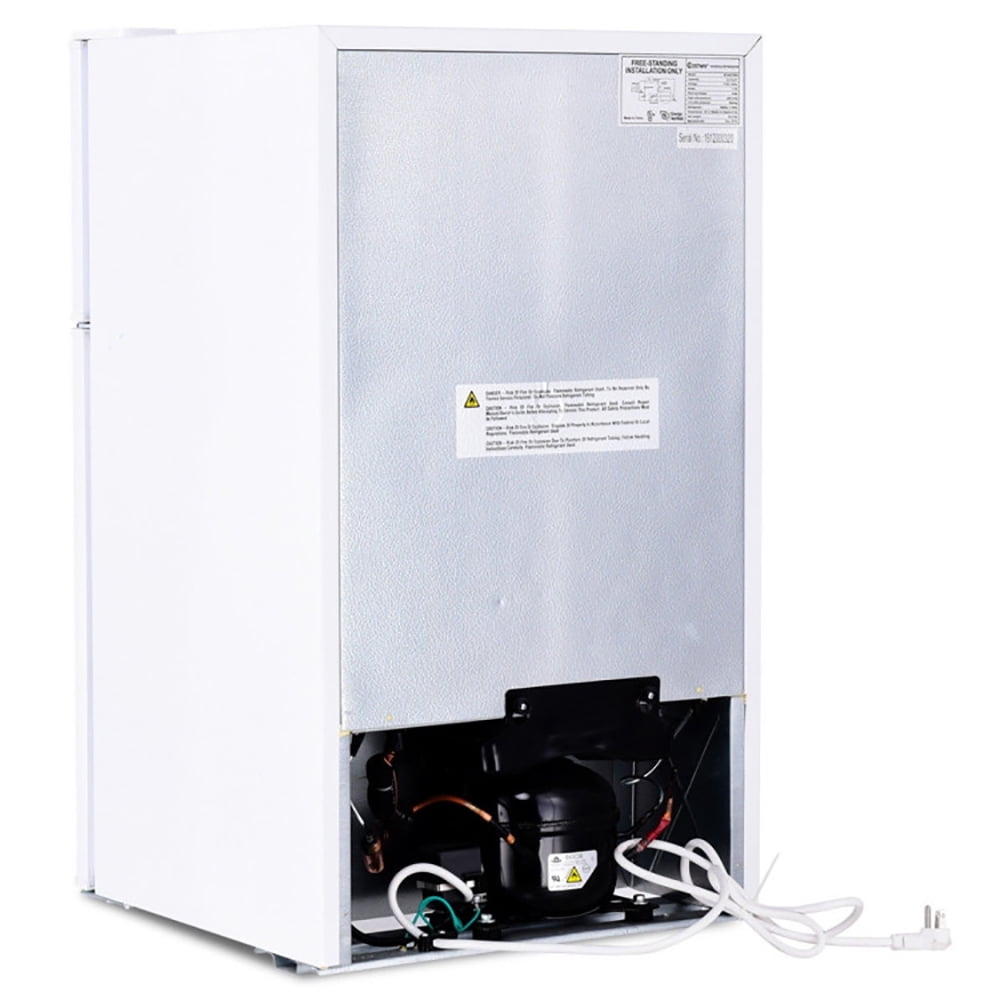 Canddidliike 3.2 cu ft. Compact Stainless Steel Refrigerator-White, Fridge with Freezer, Fridge, Adjustable Thermostat