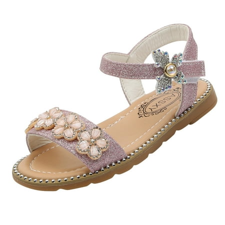 

Qcmgmg Summer Toddler First Walkers Infant Baby Flower Sandals Children 12M-11Y Butterfly