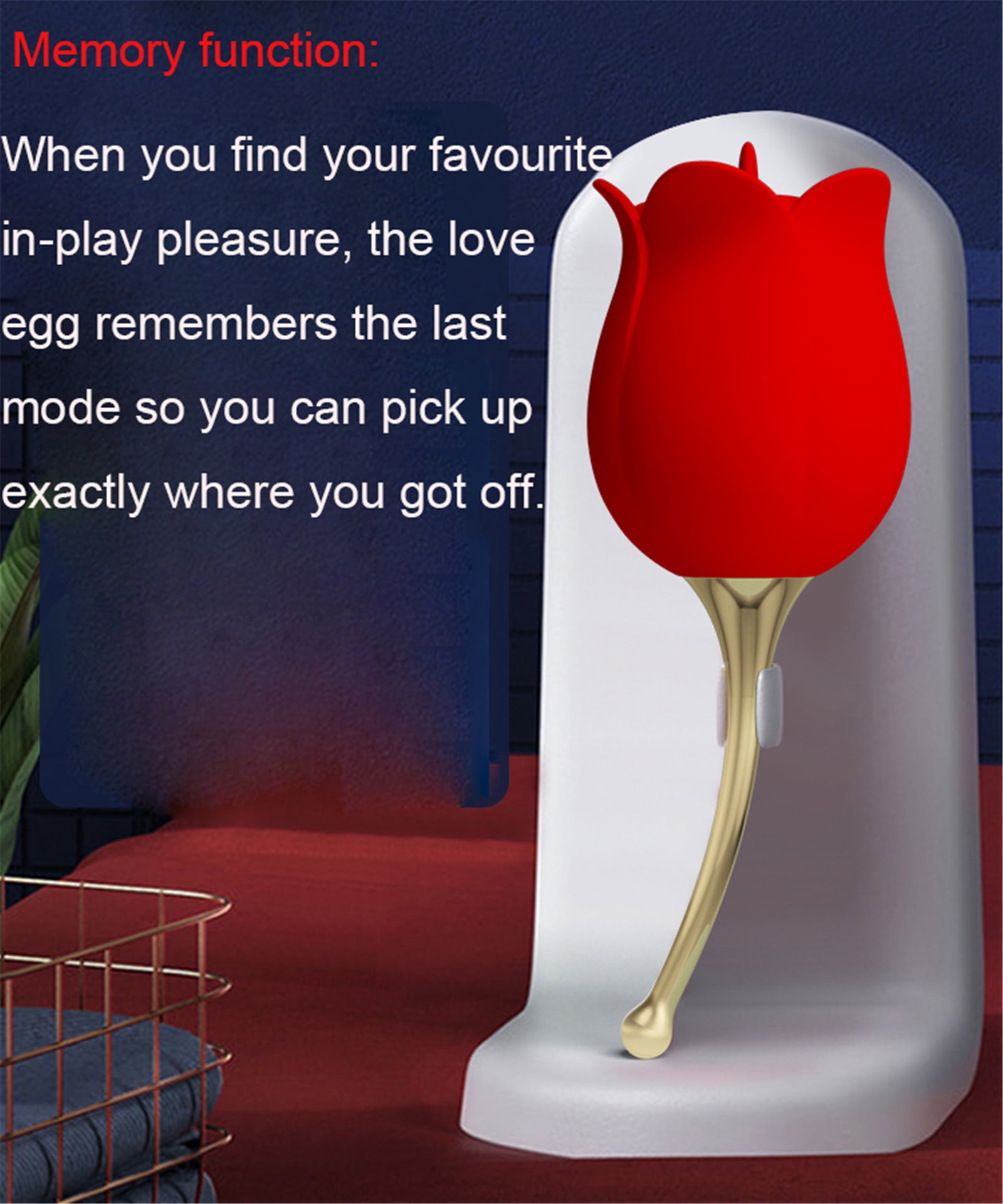 MLSICE Rose Vibrator Adult Sex Toy for Woman 2 in 1 Tongue Licking Clitoral Vibrator Nipple Clit G Spot Stimulator