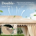 thumbnail image 6 of Summit Living 10'x13' Outdoor Patio Gazebo Heavy Duty Gazebos Canopy Shelter with Double Roofs Mosquito Netting and Privacy Screens for Outside - Beige, 6 of 9