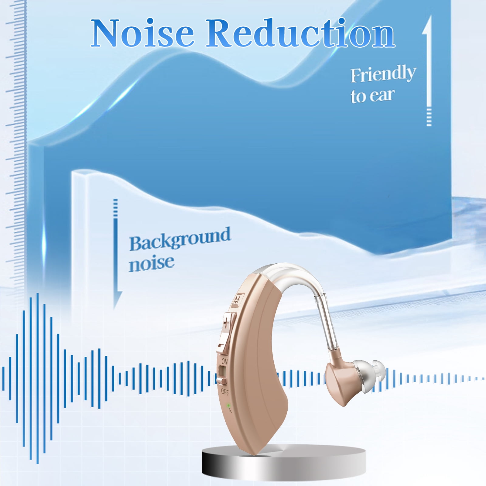 HIBRIQ Rechargeable Hearing Aids with Enhanced Speech, Noise Reduction & Feedback Cancellation for Seniors HH-1220AX