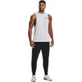 thumbnail image 2 of Under Armour Men's Left Chest Cut Off Tank Top (White/Black/Black, XXL), 2 of 3