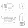 thumbnail image 2 of 25pcs 0.4mm Ender 3 Nozzle MK8 3D Printer Extruder Nozzle, 2 of 5