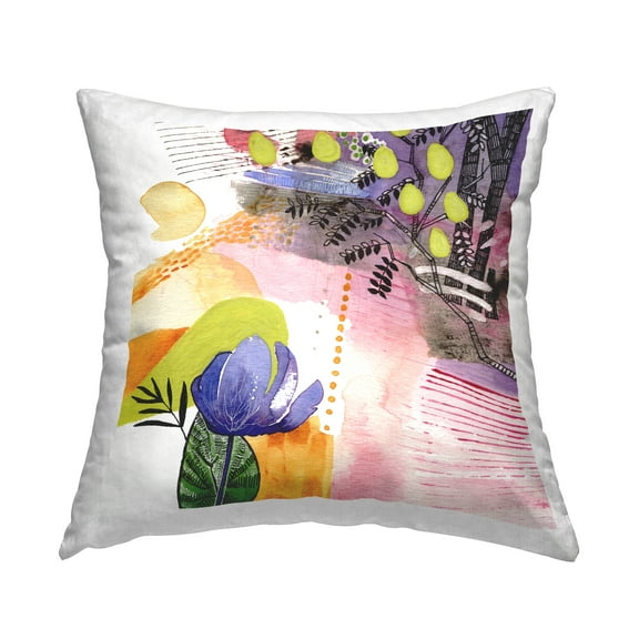 Stupell Industries Bold Abstract Botanical Pattern Shapes Design by Verbrugge Watercolor Throw Pillow