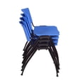 thumbnail image 4 of Regency M Blue Stack Chairs 4-Pack – Durable Plastic Stackable Chairs with Metal Frame, Lightweight & Easy-Clean Seating for Offices, Cafeterias & Breakrooms, 4 of 5