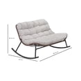 thumbnail image 3 of Oversized Double Rocking Papasan Chair, Indoor Outdoor 2-Person Egg Lounge Chair with Thick Cushion, Patio Lounge Chair for Balcony, Porch, 3 of 6