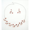 thumbnail image 2 of Faship Gorgeous Coral Rhinestone Crystal Floral Necklace Earrings Set, 2 of 5